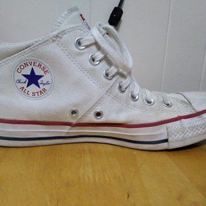 White mid-top converse